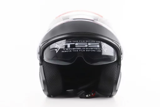 Шлем открытый+откидные очки BLD-708 S (55-56см), ЧЕРНЫЙ матовый, FIX-206591