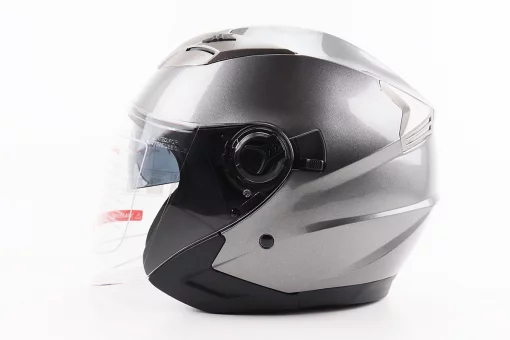 Шлем открытый+откидные очки BLD-708 S (55-56см), СЕРЫЙ глянец, FIX-206592