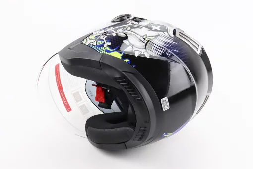 Шлем открытый+откидные очки BLD-708 М (57-58см), ЧЕРНО-СИНИЙ "Bulldog", FIX-206593