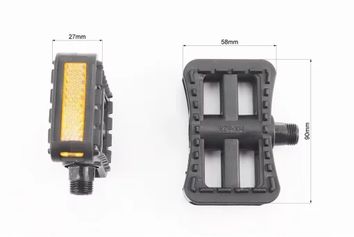 Педали CHILD 9/16" (90x55x25mm) пластиковые, чёрные (без подшипников), FIX-207901