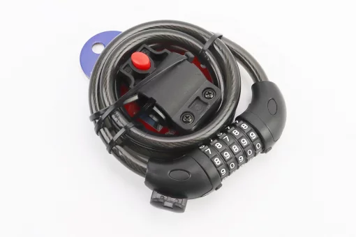 Замок противоугонный тросовый 1200х12мм с 5-и значным кодом, крепл. за трубу сидения, TY566, FIX-409254