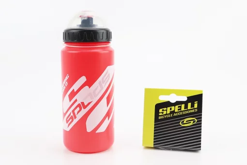 Фляга пластиковая 600мл, с защитной крышкой, красно-белая SWB-528-M, FIX-409263