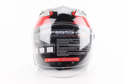 Шлем открытый+откидные очки BLD-708 М (57-58см), ЧЕРНО-КРАСНЫЙ "Raptor", FIX-206595