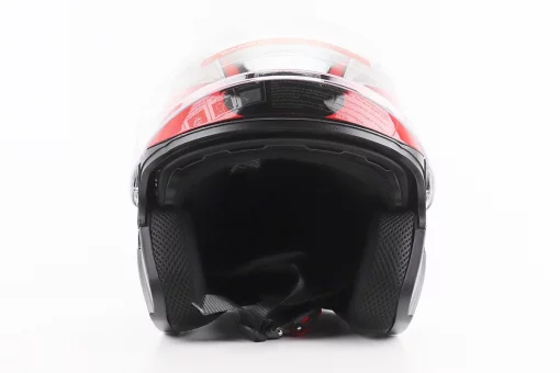 Шлем открытый+откидные очки BLD-708 М (57-58см), ЧЕРНО-КРАСНЫЙ "Raptor", FIX-206595