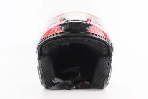 Шлем открытый+откидные очки BLD-708 S (55-56см), ЧЕРНО-КРАСНЫЙ "Raptor", FIX-206596