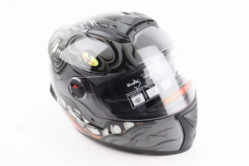 Шлем интеграл, закрытый+очки BLD-М61 М (57-58см), ЧОРНО-СЕРЫЙ "Buffalo", FIX-206597