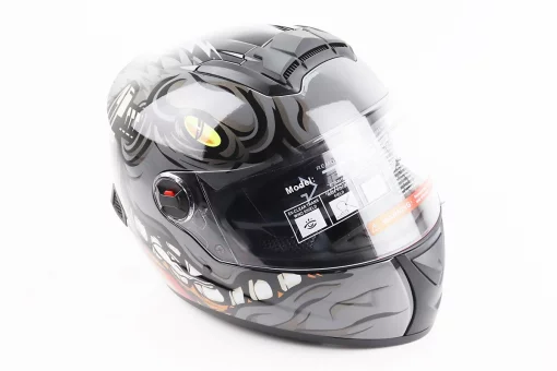 Шлем интеграл, закрытый+очки BLD-М61 S (55-56см), ЧОРНО-СЕРЫЙ "Buffalo", FIX-206598