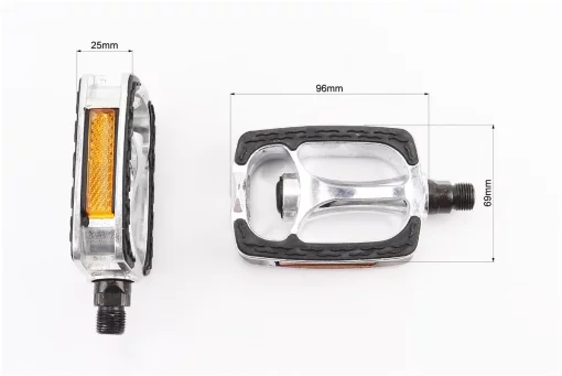 Педалі CITY 9/16" (95x70x24mm) алюмінієві, сріблясто-чорні, FIX-207907
