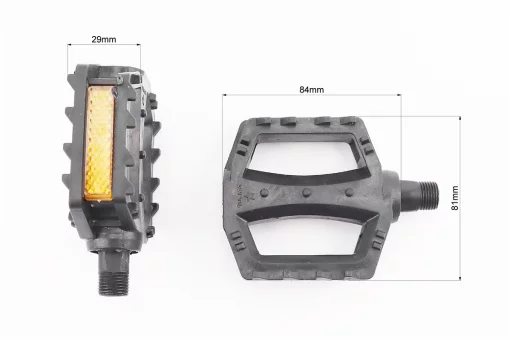 Педали MTB 9/16" (80x80x25mm) пластиковые, чёрные (без подшипников), FIX-207909