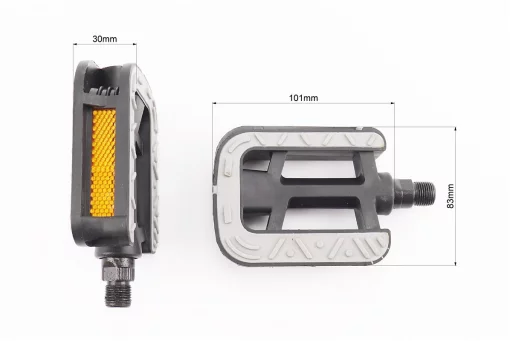 Педали CITY 9/16" (100x80x29mm) пластиковые, чёрн-серые, FIX-207910