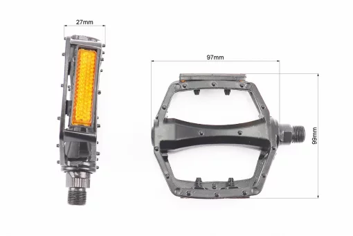 Педали MTB широкие 9/16" (100x95x25mm) алюминиевые, чёрные, от 3шт -8%, FIX-207912