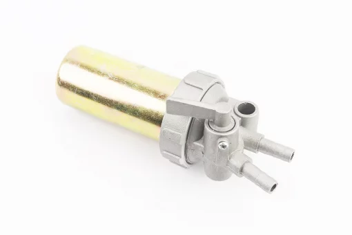 Кран топливный + фильтр в металлическом корпусе (вход/выход вверх), FIX-603014