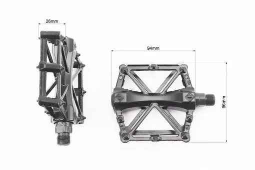 Педали BMX 9/16" (90x90x20mm) алюминиевые, чёрные, FIX-207913