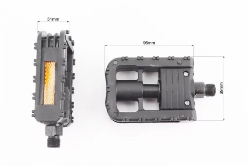 Педалі FOLDING складані 9/16" (100x70x30mm) пластикові, чорні, FIX-207914
