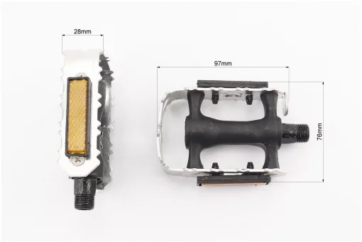 Педалі MTB 9/16" (95x65x30mm) пластико-алюмінієві, сріблясто-чорні (без підшипників), FIX-207916