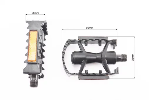 Педалі MTB 9/16" (100x66x25mm) алюмінієві, чорні, FIX-207917