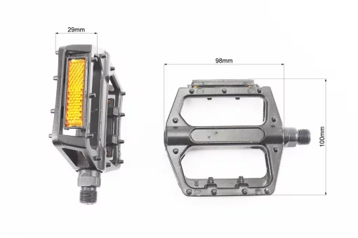 Педали MTB широкие 9/16" (100x100x24mm) алюминиевые, чёрные, FIX-207918
