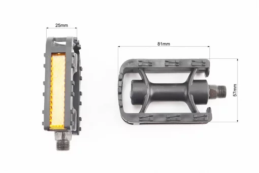 Педали CHILD 1/2" (80x58mm) пластиковые, чёрные (без подшипников), FIX-207921