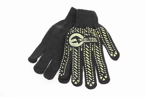 Рукавиці робочі 60% бавовна/40% поліестер 10", клас в'язки 7, чорний, жовта ПВХ точка SP-0136, FIX-703216