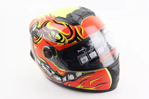 Шлем интеграл, закрытый+очки BLD-М61 М (57-58см), ЖЕЛТО-ОРАНЖЕВЫЙ "Buffalo", FIX-206614