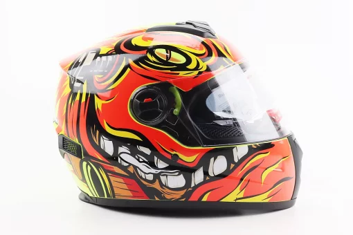 Шлем интеграл, закрытый+очки BLD-М61 М (57-58см), ЖЕЛТО-ОРАНЖЕВЫЙ "Buffalo", FIX-206614