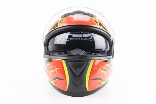 Шлем интеграл, закрытый+очки BLD-М61 М (57-58см), ЖЕЛТО-ОРАНЖЕВЫЙ "Buffalo", FIX-206614