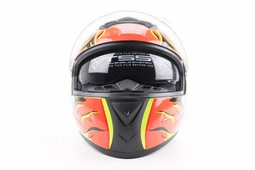 Шлем интеграл, закрытый+очки BLD-М61 S (55-56см), ЖЕЛТО-ОРАНЖЕВЫЙ "Buffalo", FIX-206615