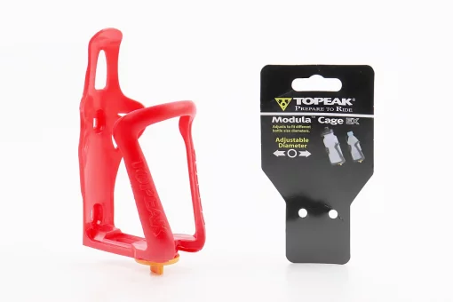 Флягодержатель пластиковый с регулировкой под фляги 51-73мм, крепл. на раму, красный TMD05B, FIX-409291