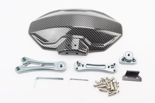 Крыло заднее универсальное, графитное крепление на одну сторону с регулировкой наклона (брызговик) TUNING, КАРБОН, FIX-354374