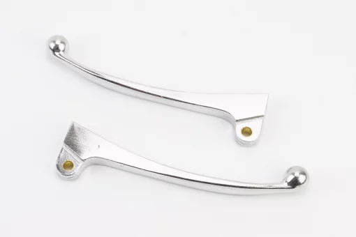 Рычаги руля левый, правый к-кт 2шт (под сцепл./барабан. тормоз) "хром", FIX-318749