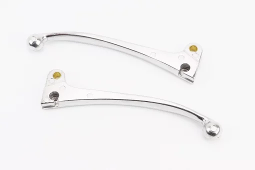 Рычаги руля левый, правый к-кт 2шт (под сцепл./барабан. тормоз) "хром", FIX-318749