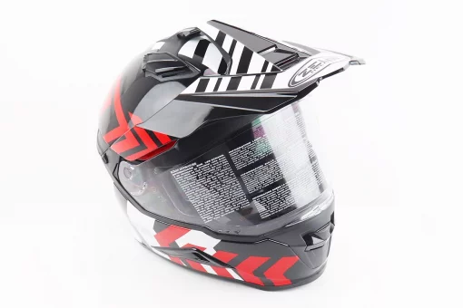 Шлем кроссовый/эндуро/АТV SOLID ZS-913 M, ЧЕРНЫЙ с красно-белым, FIX-207922