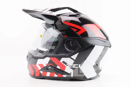 Шлем кроссовый/эндуро/АТV SOLID ZS-913 M, ЧЕРНЫЙ с красно-белым, FIX-207922