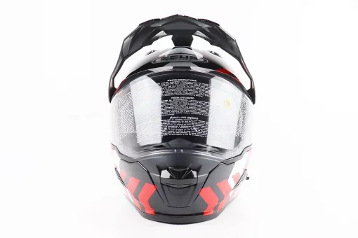 Шлем кроссовый/эндуро/АТV SOLID ZS-913 M, ЧЕРНЫЙ с красно-белым, FIX-207922