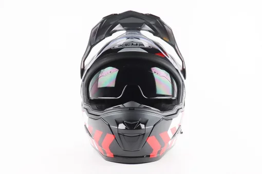 Шлем кроссовый/эндуро/АТV SOLID ZS-913 M, ЧЕРНЫЙ с красно-белым, FIX-207922