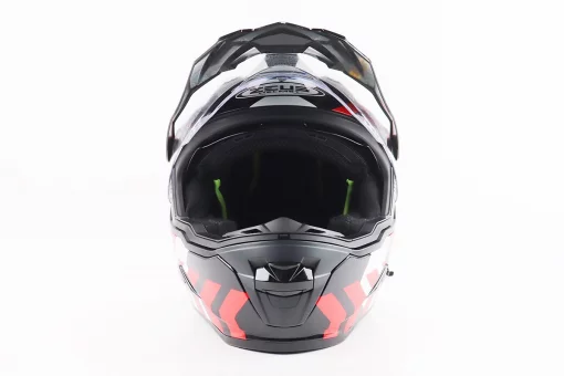 Шлем кроссовый/эндуро/АТV SOLID ZS-913 M, ЧЕРНЫЙ с красно-белым, FIX-207922