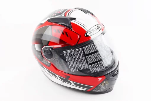 Шолом інтеграл, закритий ZS-811 Solid M, ЧЕРВОНИЙ глянець з білим малюнком, FIX-207951