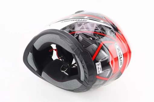 Шолом інтеграл, закритий ZS-811 Solid M, ЧЕРВОНИЙ глянець з білим малюнком, FIX-207951