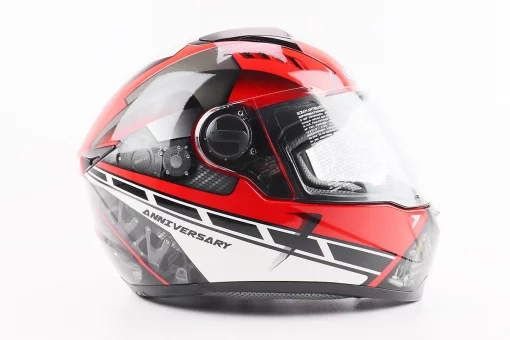 Шолом інтеграл, закритий ZS-811 Solid M, ЧЕРВОНИЙ глянець з білим малюнком, FIX-207951