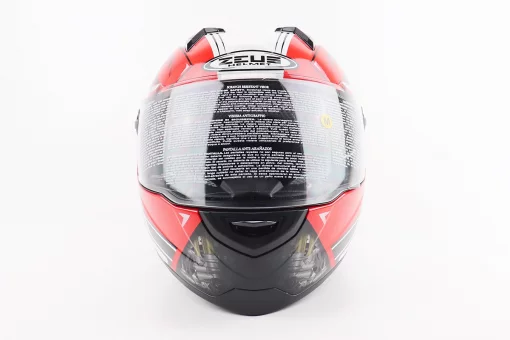 Шолом інтеграл, закритий ZS-811 Solid M, ЧЕРВОНИЙ глянець з білим малюнком, FIX-207951