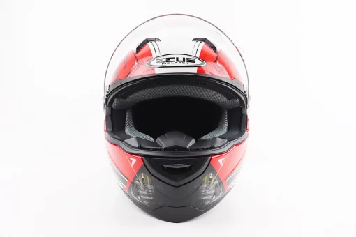 Шолом інтеграл, закритий ZS-811 Solid M, ЧЕРВОНИЙ глянець з білим малюнком, FIX-207951