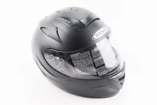 Шолом інтеграл, закритий+відкидні окуляри ZS-806F Solid M, ЧОРНИЙ мат, FIX-207961