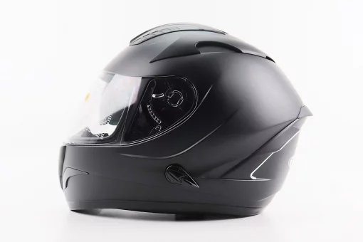 Шолом інтеграл, закритий+відкидні окуляри ZS-806F Solid M, ЧОРНИЙ мат, FIX-207961