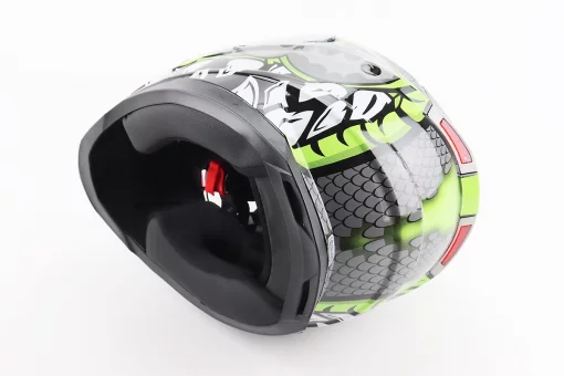 Шолом інтеграл, закритий BLD-M62 М (57-58см), СІРИЙ/НЕОНОВО-ЗЕЛЕНИЙ "T-Rex", FIX-206616