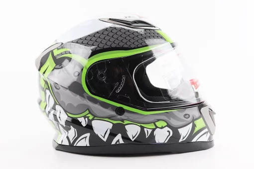 Шолом інтеграл, закритий BLD-M62 М (57-58см), СІРИЙ/НЕОНОВО-ЗЕЛЕНИЙ "T-Rex", FIX-206616