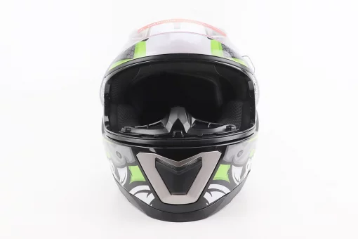 Шолом інтеграл, закритий BLD-M62 М (57-58см), СІРИЙ/НЕОНОВО-ЗЕЛЕНИЙ "T-Rex", FIX-206616