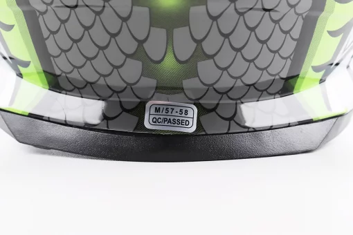 Шолом інтеграл, закритий BLD-M62 М (57-58см), СІРИЙ/НЕОНОВО-ЗЕЛЕНИЙ "T-Rex", FIX-206616