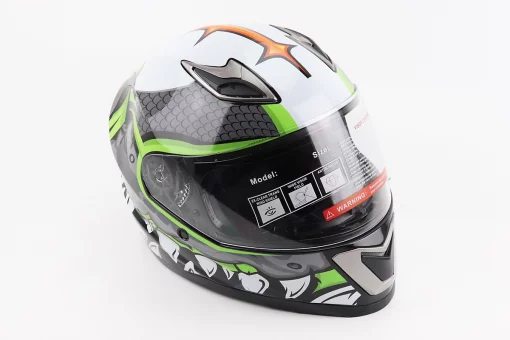 Шолом інтеграл, закритий BLD-M62 S (55-56см), СІРИЙ/НЕОНОВО-ЗЕЛЕНИЙ "T-Rex", FIX-206617