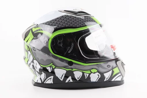 Шолом інтеграл, закритий BLD-M62 S (55-56см), СІРИЙ/НЕОНОВО-ЗЕЛЕНИЙ "T-Rex", FIX-206617
