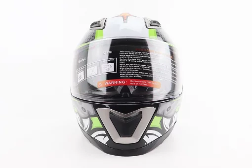 Шолом інтеграл, закритий BLD-M62 S (55-56см), СІРИЙ/НЕОНОВО-ЗЕЛЕНИЙ "T-Rex", FIX-206617